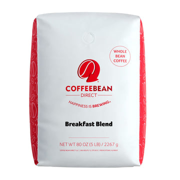 Coffee Bean Direct Breakfast Blend, Whole Bean Coffee, 5-Pound Bag