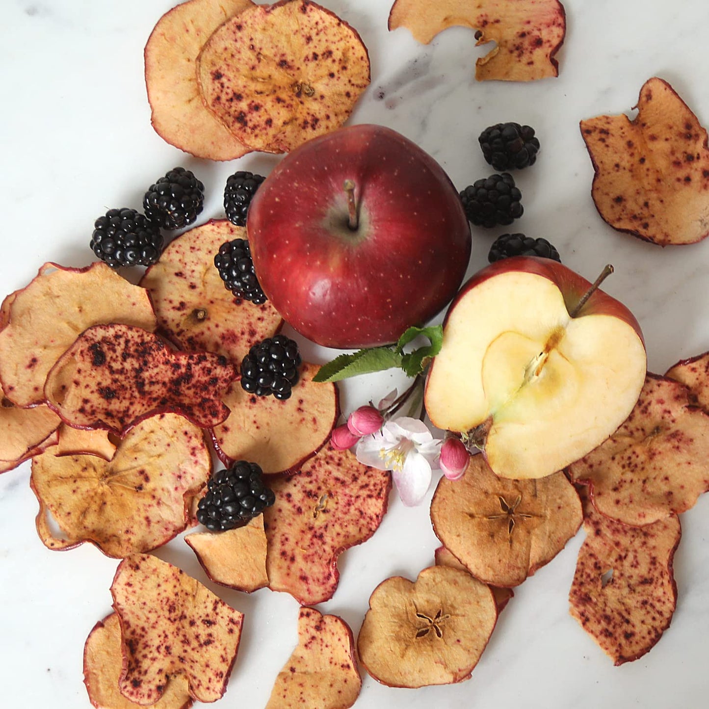 Sisters Fruit Company, Blackberry Apple Chips, All-Natural, No Preservatives, Fat-Free (Contains SIX 2.25 OZ. Bags)