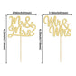Gyufise 36Pcs Mr & Mrs Cupcake Toppers Love Mr Mrs Cupcake Picks Gold Glitter Wedding Cucpake Toppers Bridal Shower Cake Decorat
