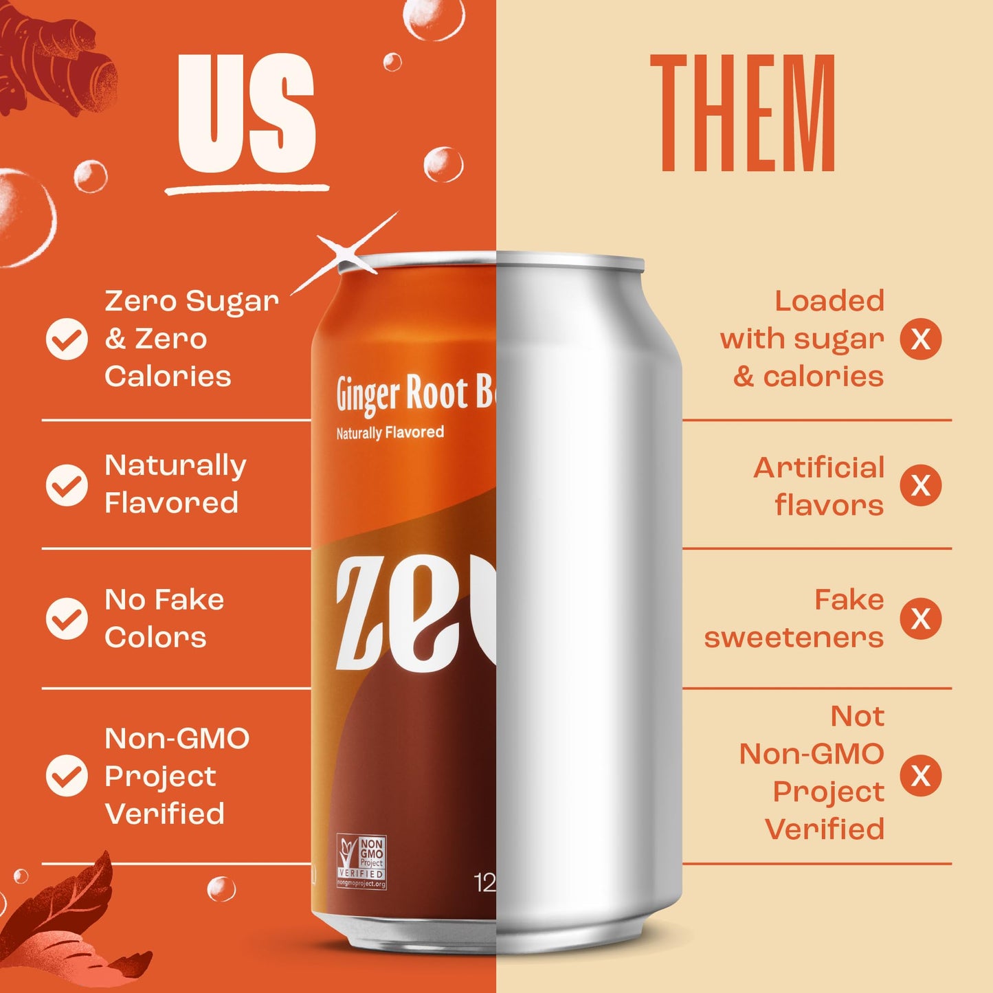 Zevia Zero Sugar Soda, Ginger Root Malt-Inspired, 12 Oz Cans (24-Pack) – Naturally Sweetened, Zero Calorie Sugar Free Soda - Non-Gmo Project Verified, Gluten-Free, Vegan