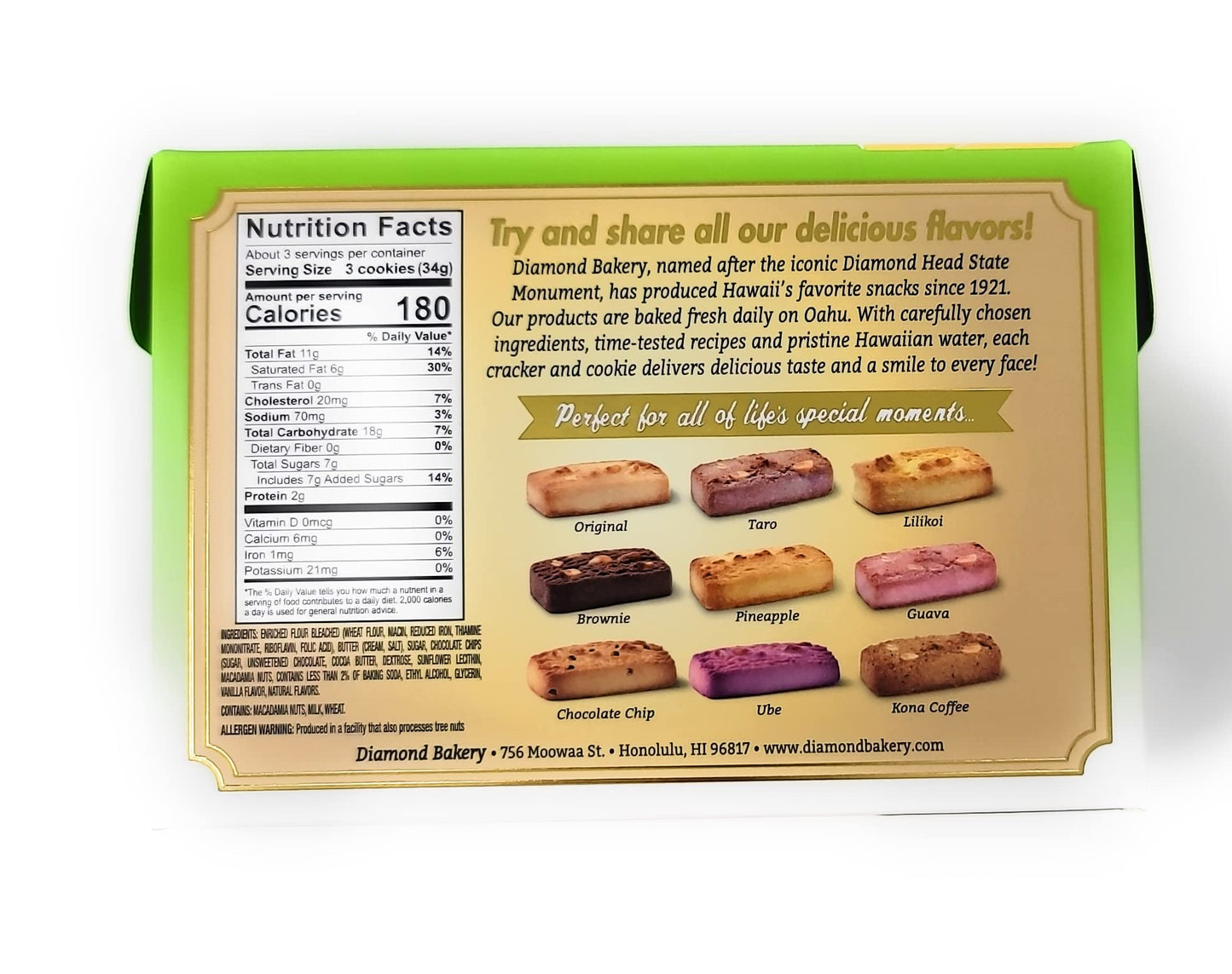 Diamond Bakery - Macadamia Nut Hawaiian Shortbread Cookies 4 Oz (Chocolate Chip)