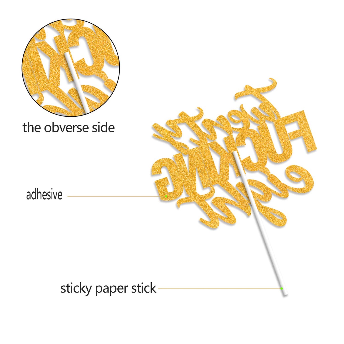 Twenty Eight Gold Glitter Cake Toppers 28 Years Old 28Th Birthday Anniversary Party Decorations Supplies