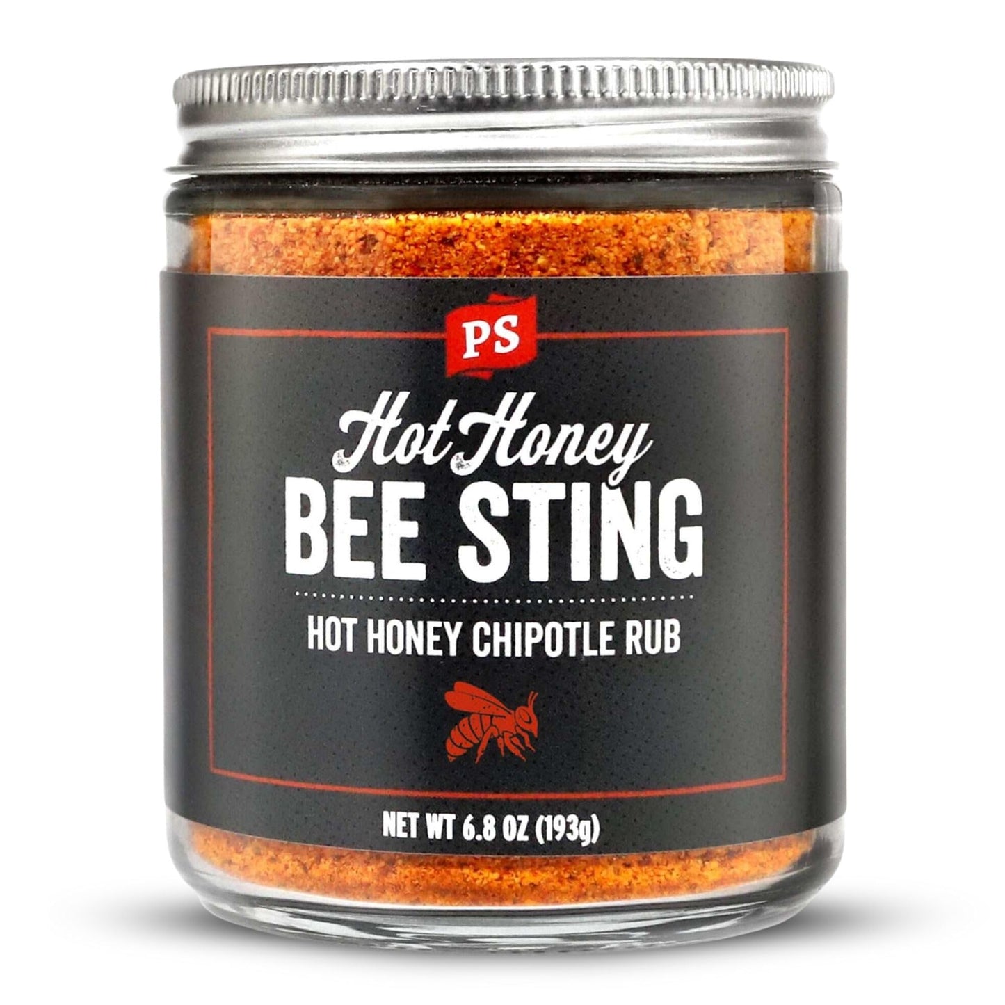 PS Seasoning Bee Sting Hot Honey Chipotle BBQ Rub, Sweet & Spicy Flavor, 6.8 oz