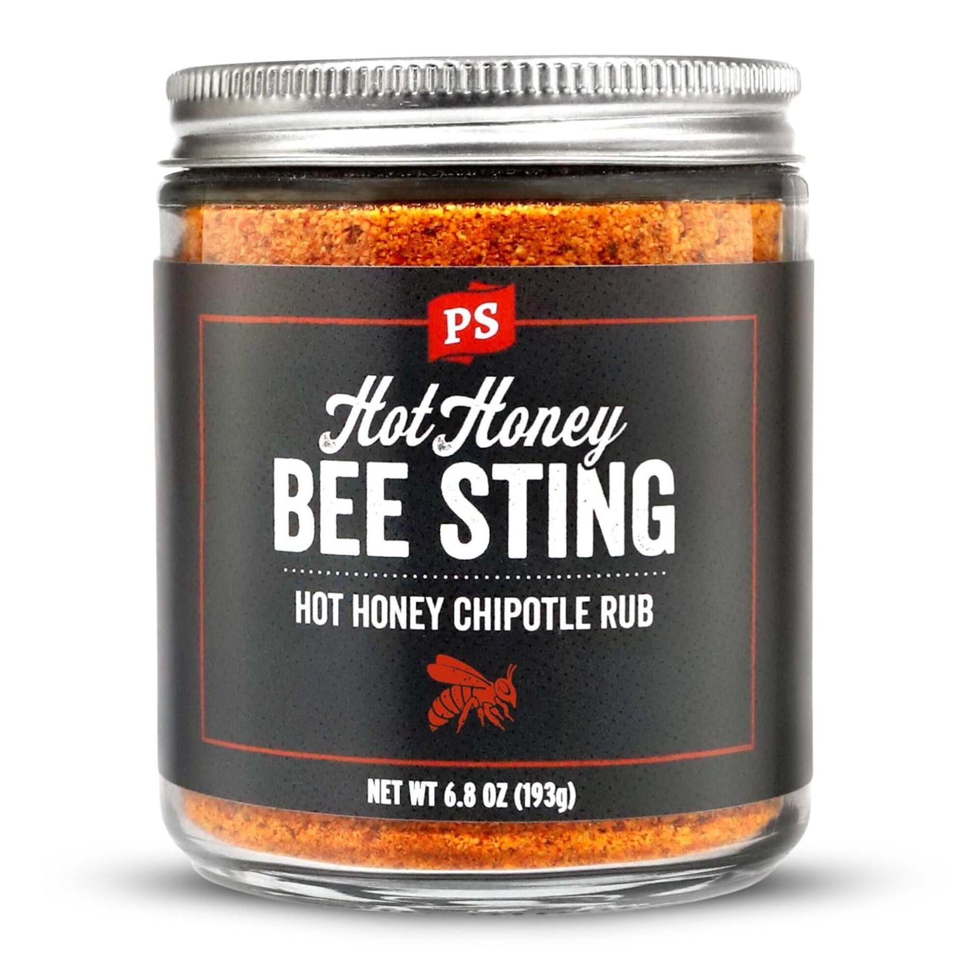 PS Seasoning Bee Sting Hot Honey Chipotle BBQ Rub, Sweet & Spicy Flavor, 6.8 oz