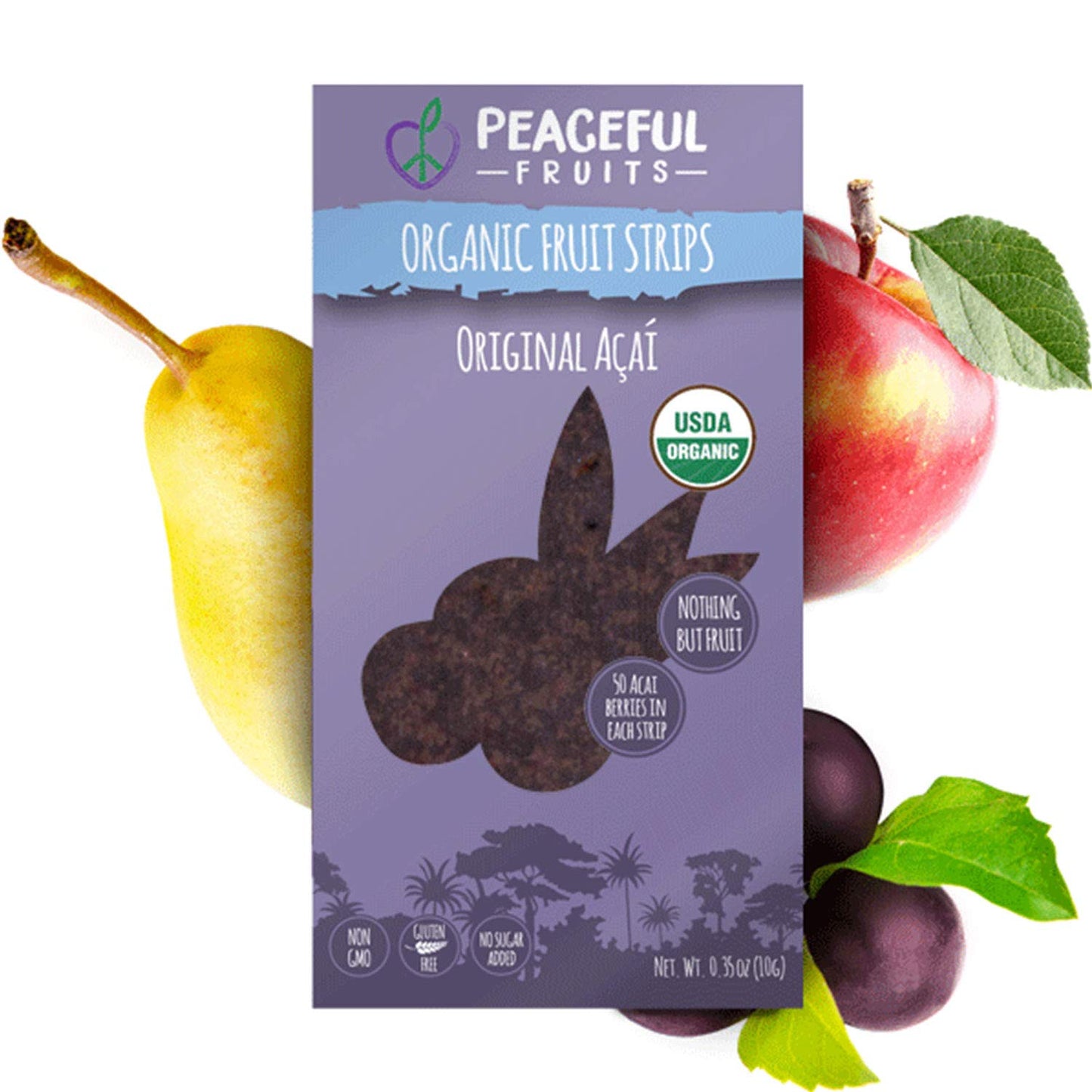 Peaceful Fruits 100% Fruit Strips (Acai, 5 count)