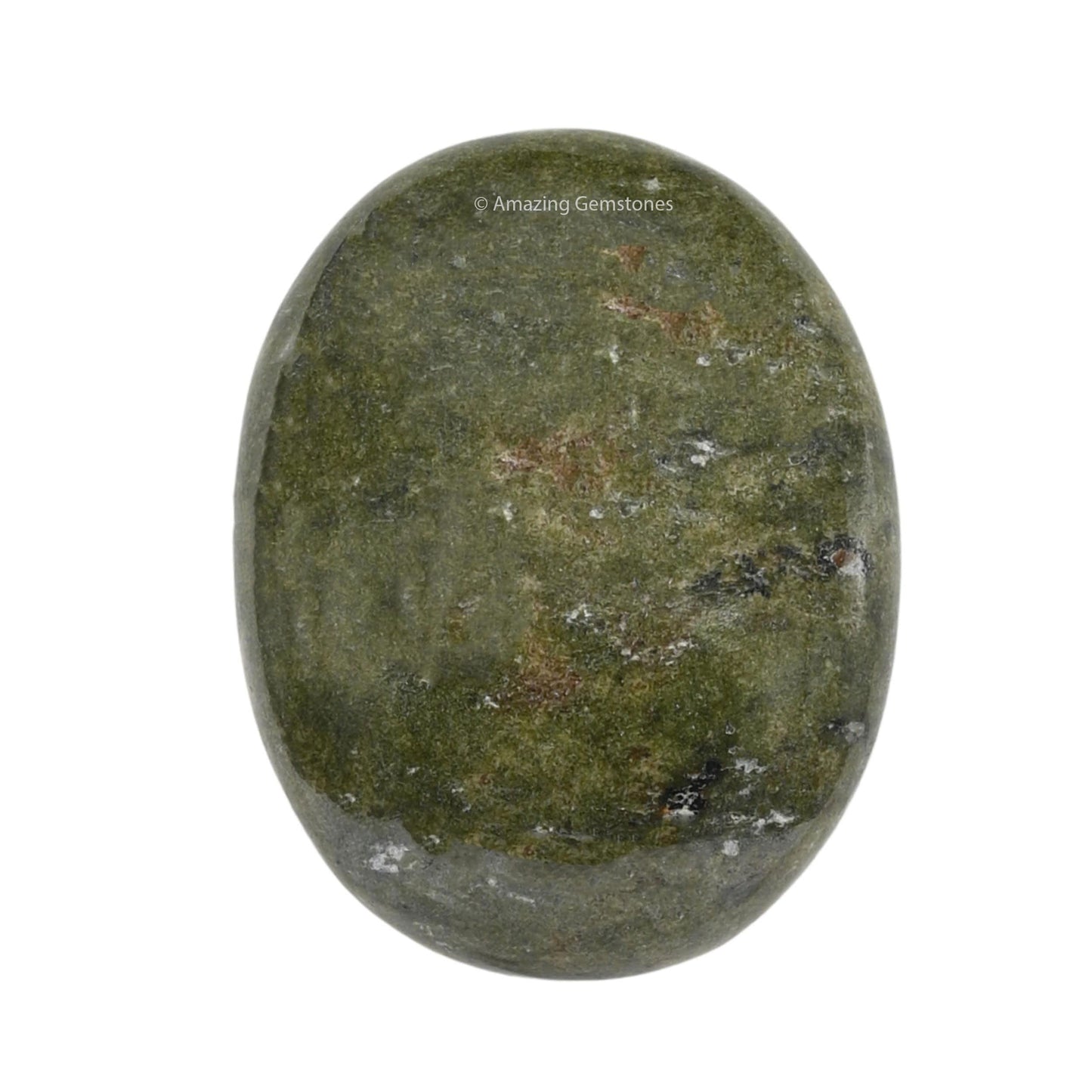 Vesuvianite Palm Stone - Pocket Massage Worry Stone For Natural Body Chakra Balancing, Reiki Healing And Crystal Grid