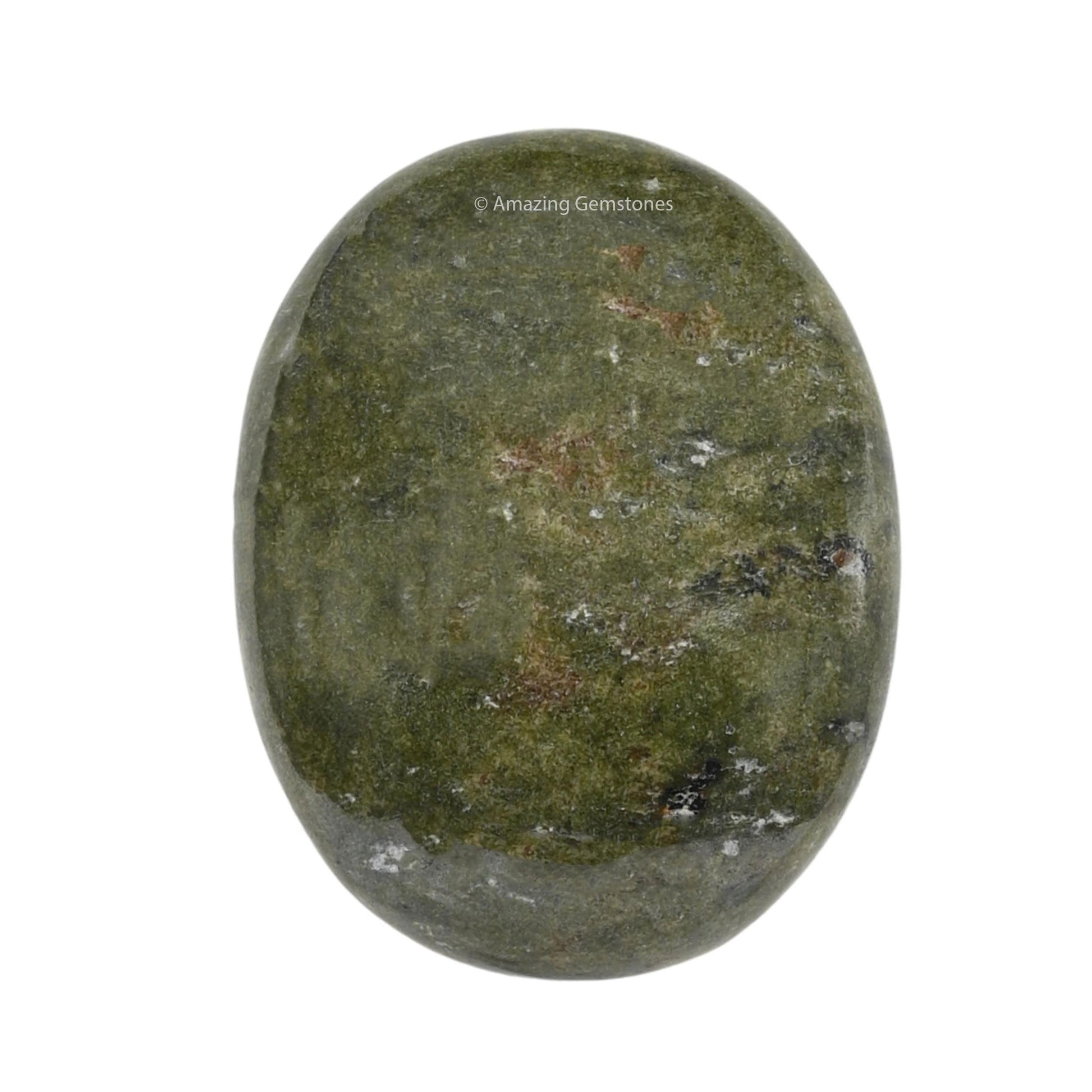 Vesuvianite Palm Stone - Pocket Massage Worry Stone For Natural Body Chakra Balancing, Reiki Healing And Crystal Grid