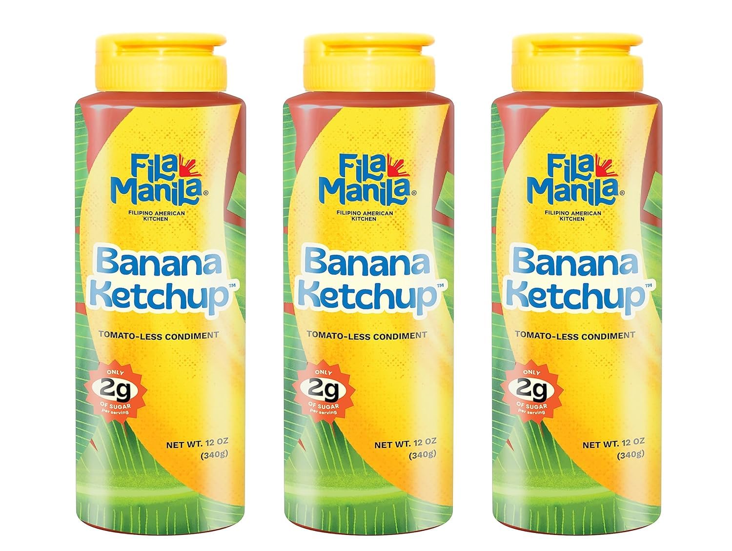 Banana Ketchup - Filipino Sauce & Condiment, Mild, Vegan, No MSG, No Sugar Added, Gluten Free, Dairy Free, Made in the USA (Pack