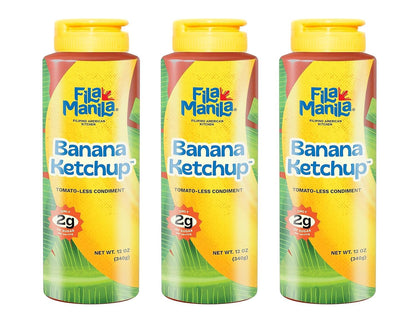 Banana Ketchup - Filipino Sauce & Condiment, Mild, Vegan, No MSG, No Sugar Added, Gluten Free, Dairy Free, Made in the USA (Pack