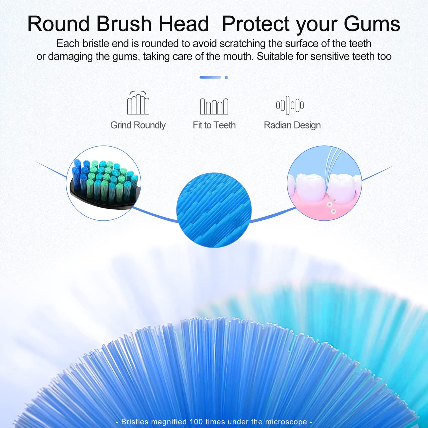 5 Pack Electric Toothbrush Replacement Heads Compatible With Fairywill,Toothbrush Heads Compatible With Fw-507/508/551/515/917/9
