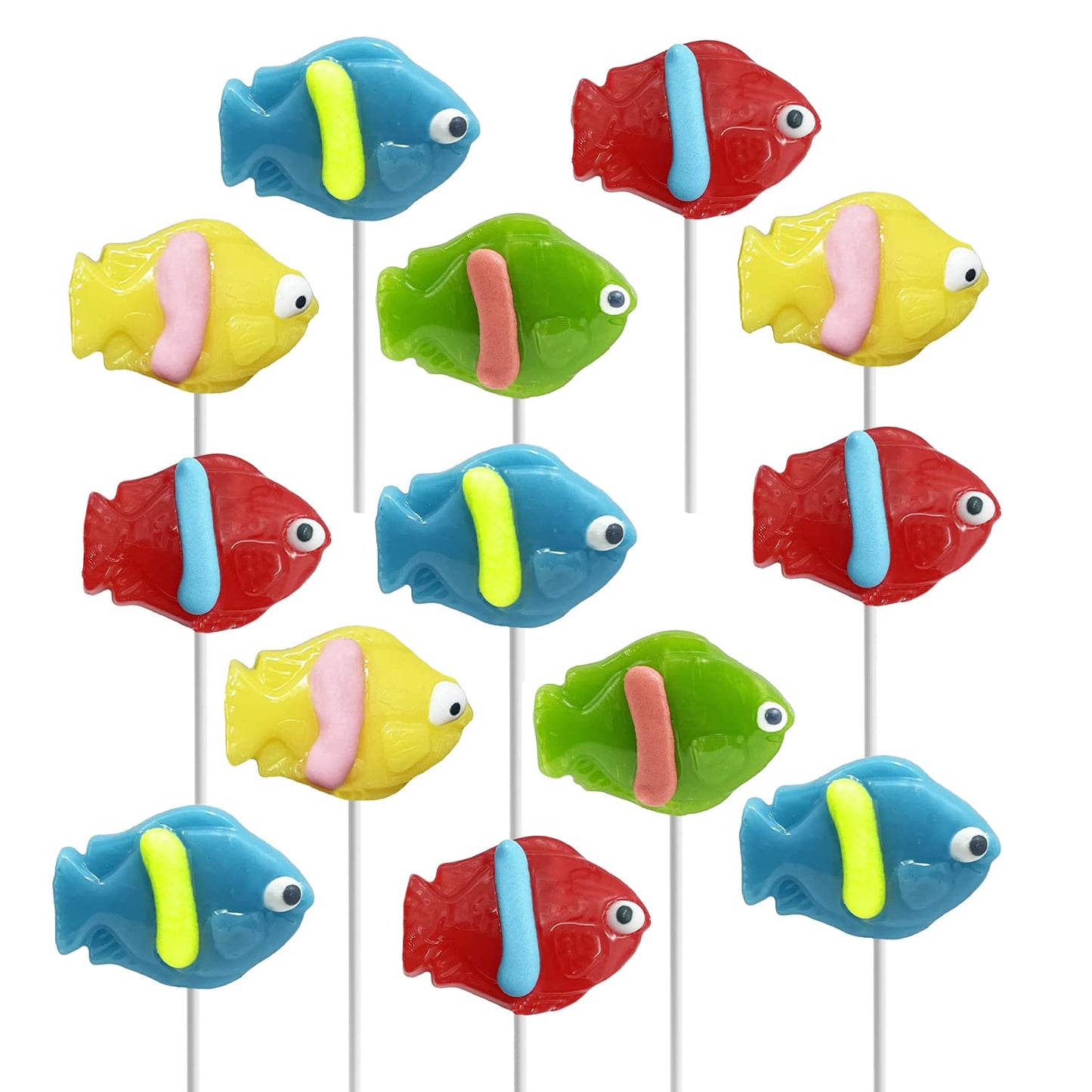 The Dreidel Company Tropical Fish Lollipop, Great For Birthday Parties, Events, Goody Bag Fillers, Party Favors, Individually Wr