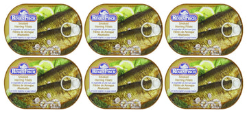 Rugen Fisch Herring & Mackerel Fillets Assorted Sauces (6 - Pack, Herring Smoked In Vegetable Oil & Own Juice)