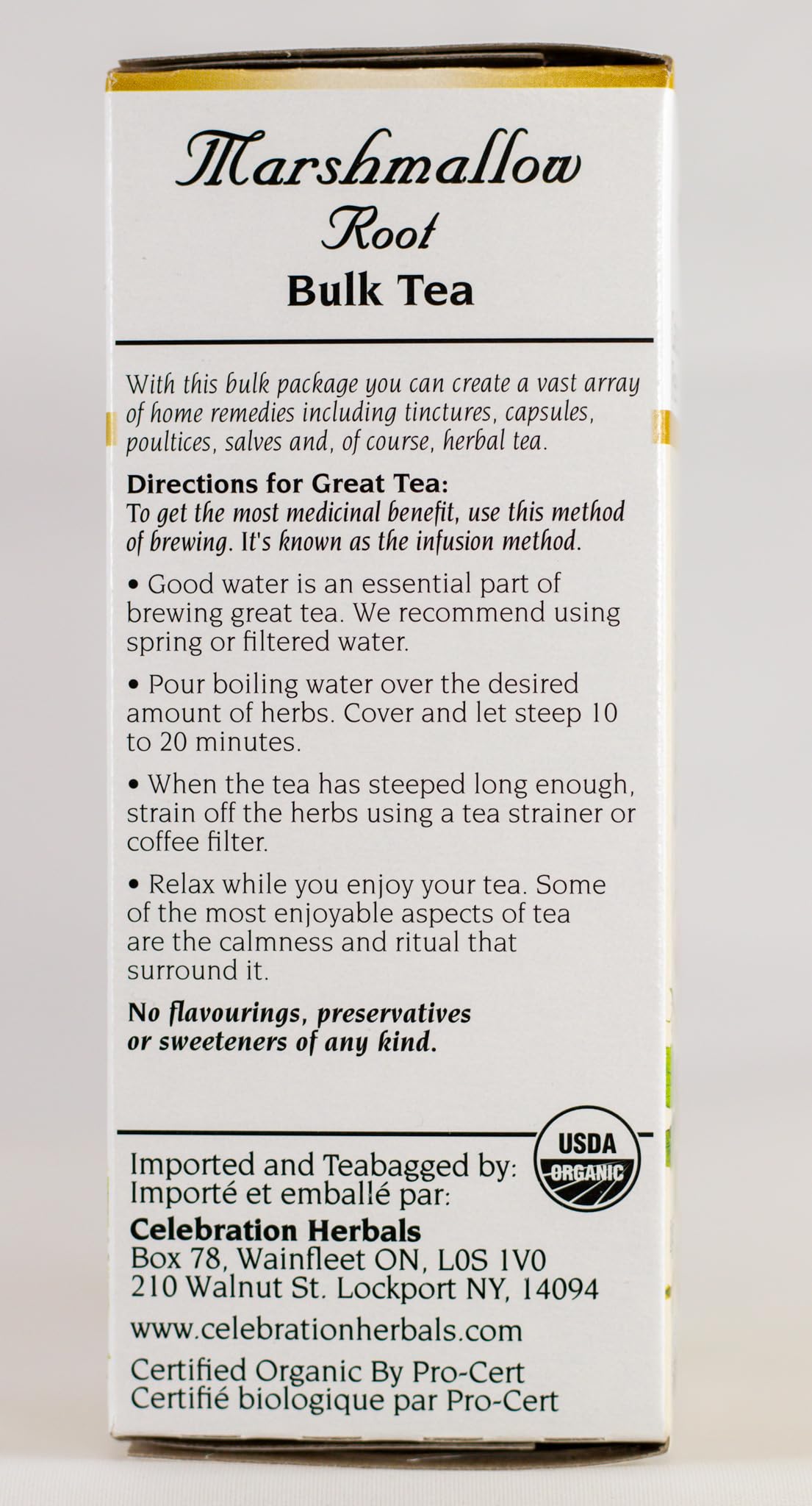 Celebration Herbals Organic Marshmallow Root Bulk Tea - Caffeine Free, 1.76 oz, Pack of 1