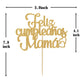 COSIBOA Cake Topper, Gold Glitter, Best Mom Ever, Happy Birthday, FT-0012