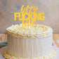 Fifty Five Gold Glitter Cake Toppers 55 Years Old 55Th Birthday Anniversary Party Decorations Supplies