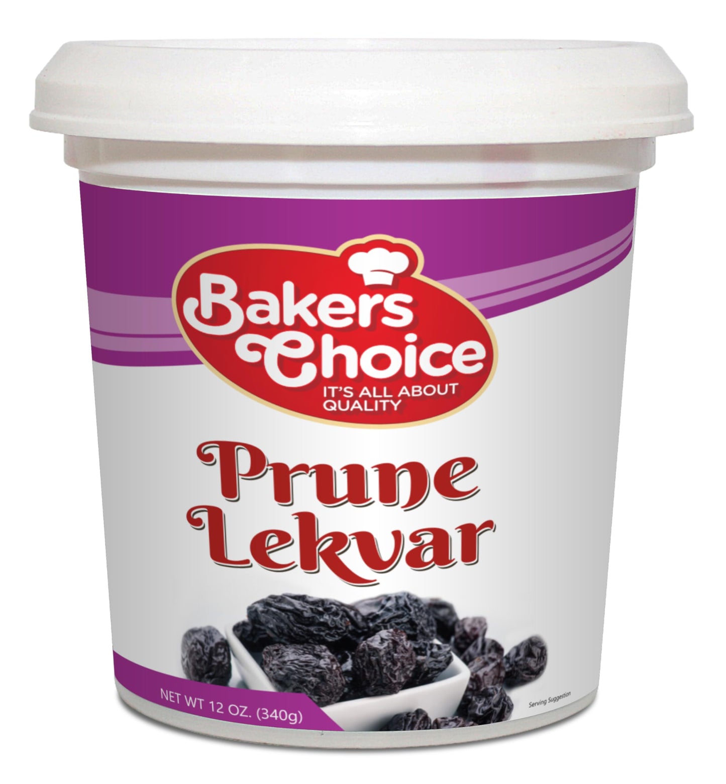 Bakers Choice Prune Butter Lekvar Pastry Filling - Dairy-Free, Vegan, 12 oz.