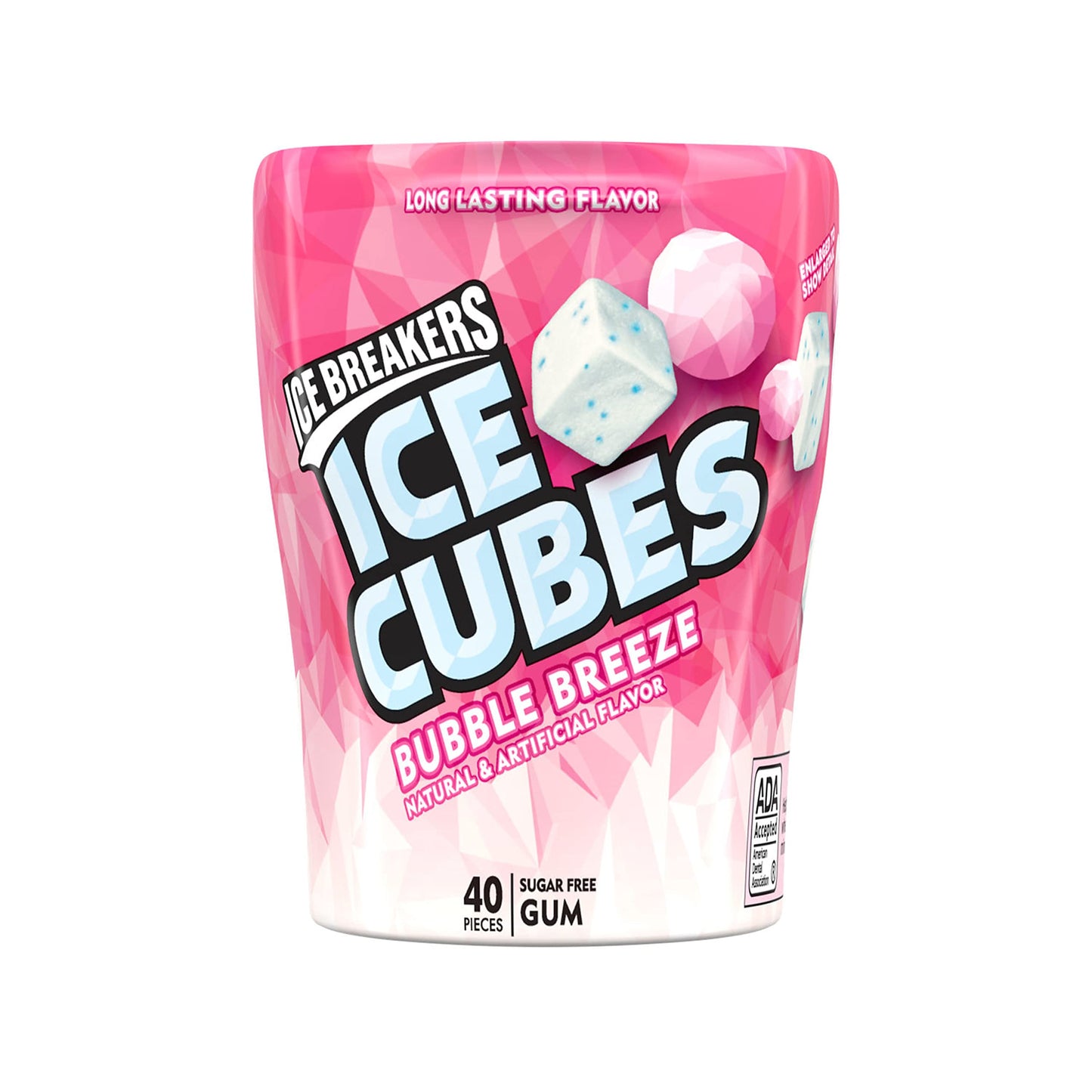 ICE BREAKERS Ice Cubes Bubble Breeze Sugar Free Chewing Gum Bottles, 3.24 oz (6 Count, 40 Pieces)
