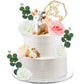 12 Pcs Woodland Deer Figurines Cake Toppers Baby Deer Cake Topper Baby Cake Decorations With Faux Flowers Eucalyptus For Baby Sh