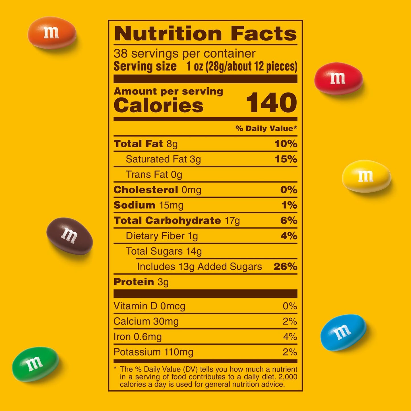 M&M S Peanut Milk Chocolate Candy, Chocolate Candy Bulk, Party Size 38 oz Bag (Pack of 2)