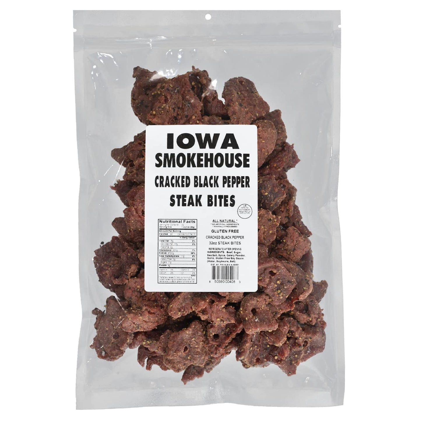 IOWA SMOKEHOUSE Steak Bites, 32 Oz (Cracked Black Pepper Large)