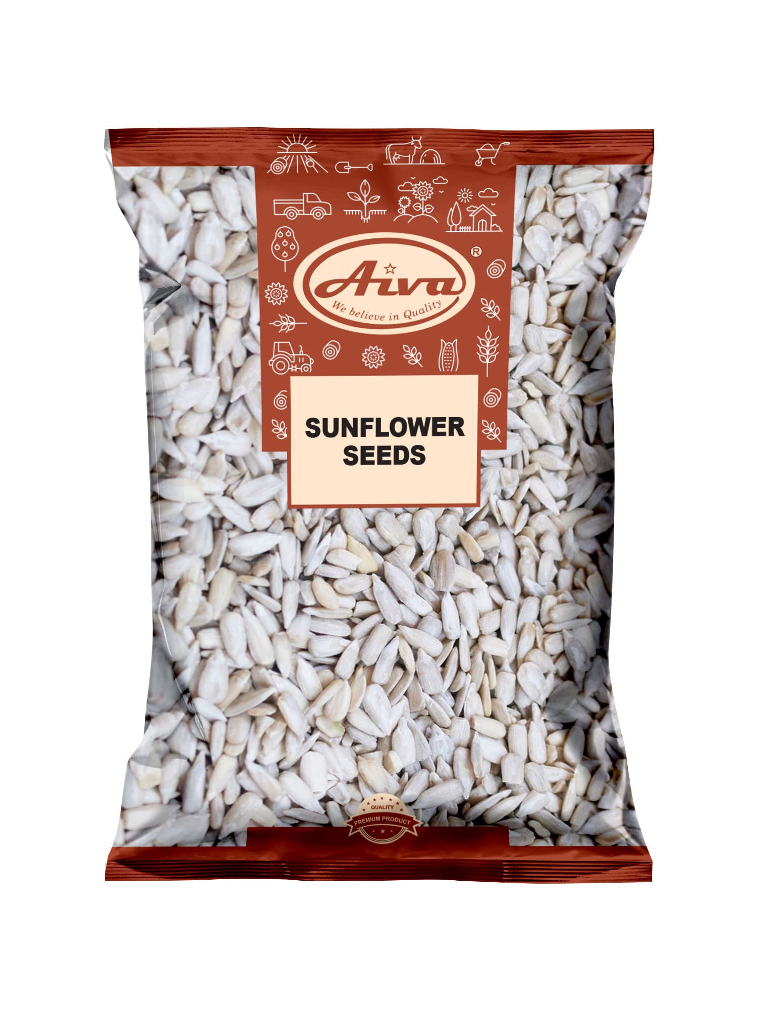 Aiva Sunflower Seed Kernels Raw (No Shell) Hulled 2 LB
