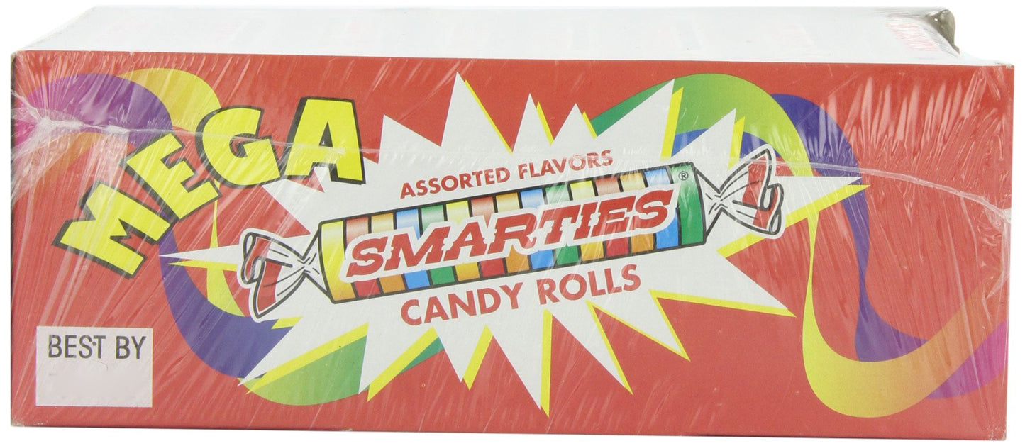 Smarties Candy Mega Rolls - Assorted Flavors - Gluten & Vegan Free - 54oz Box - Pastel - Individually Wrapped