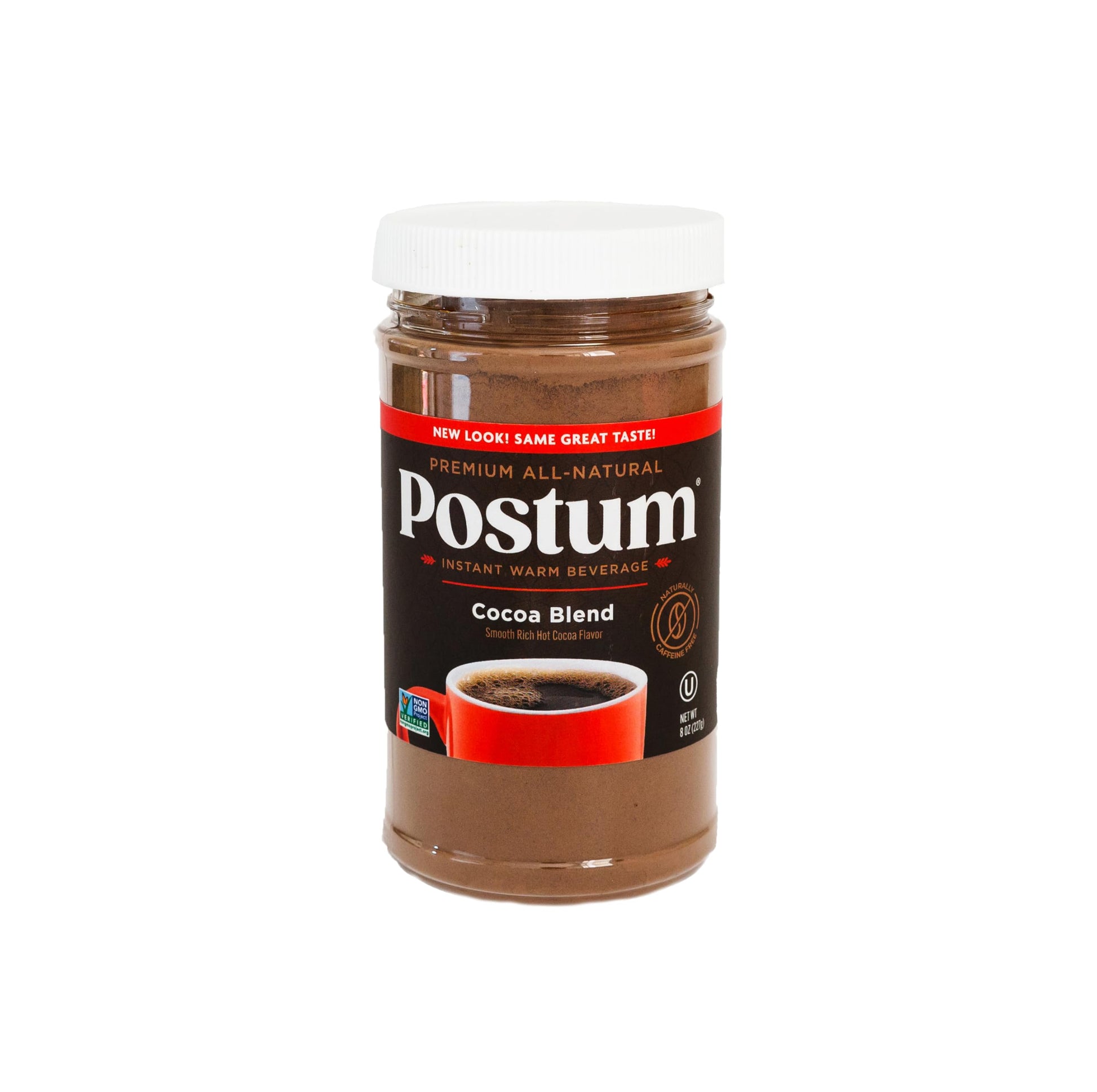 Postum Coffee Substitute, Caffeine-Free Hot Cocoa Flavor, 8oz, Vegan, Non-GMO, Brown