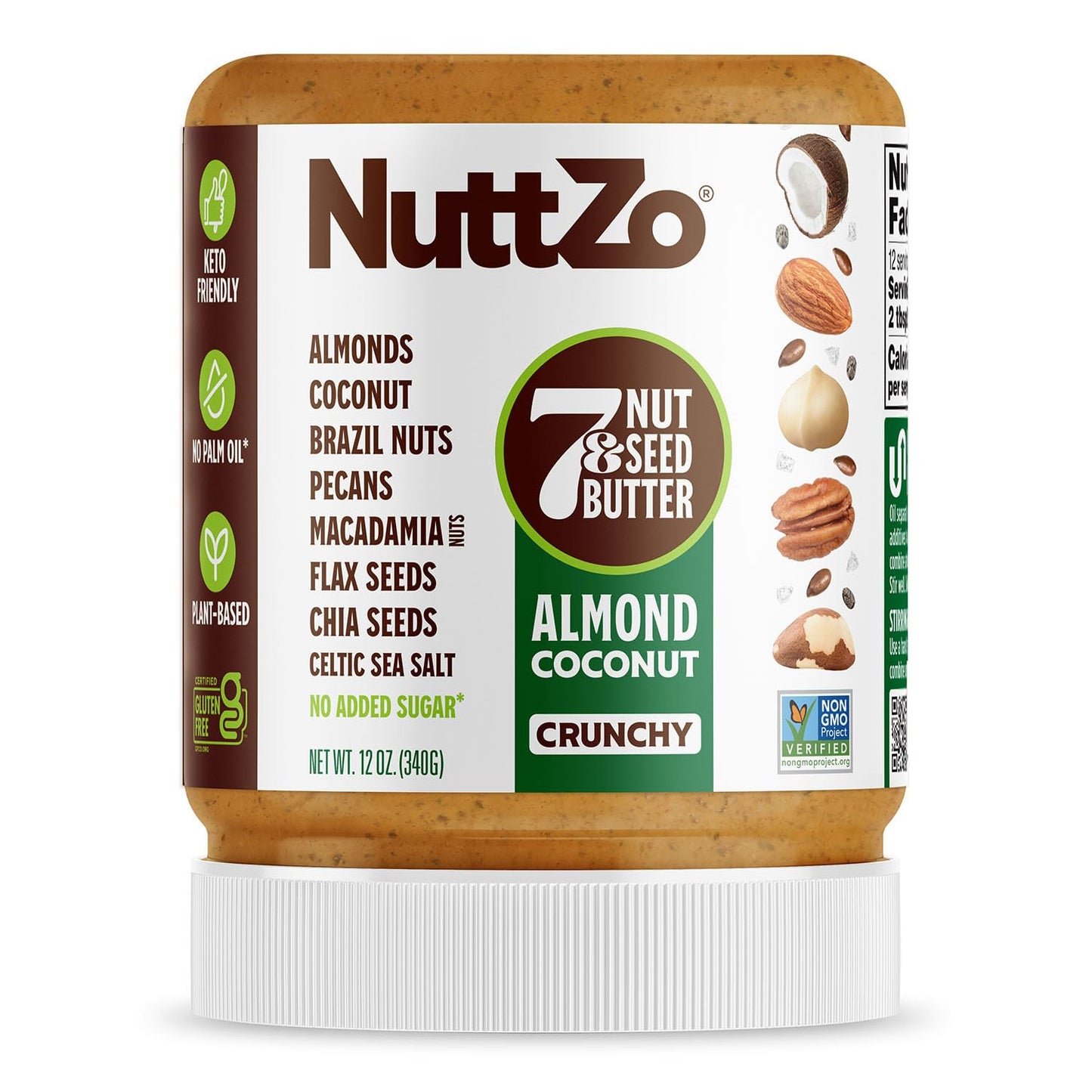NuttZo Keto Almond Coconut - 7 Nut and Seed Butter, Coconut, Brazil Nuts, Almonds, Pecans and More, Keto Friendly, No Added Suga