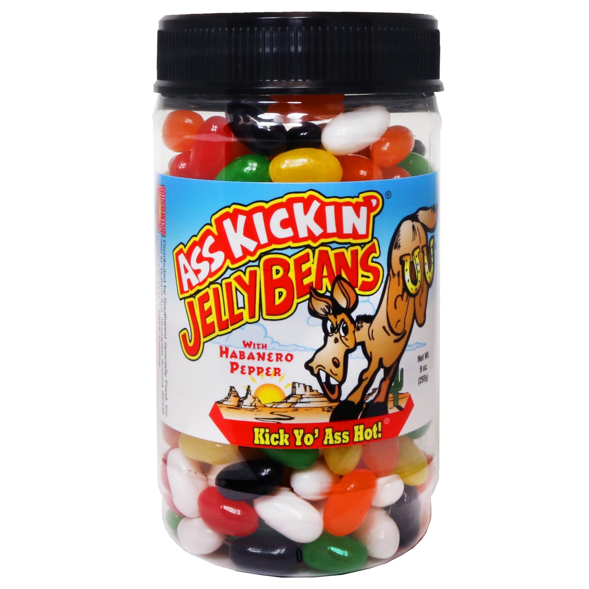 Ass Kickin Hot And Spicy Jellybeans With Habanero Pepper - 9 Oz Resealable Jar - Great For Easter Candy Or A Spicy Food Challeng