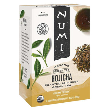 Numi Organic Hojicha Japanese Green Tea Bags, 16 Tea Bags, Roasted Green Tea
