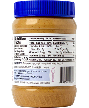 Peanut Butter & Co. Mighty Maple Peanut Butter, Non-Gmo, Gluten Free, Vegan, 16 Ounce (Pack Of 2)