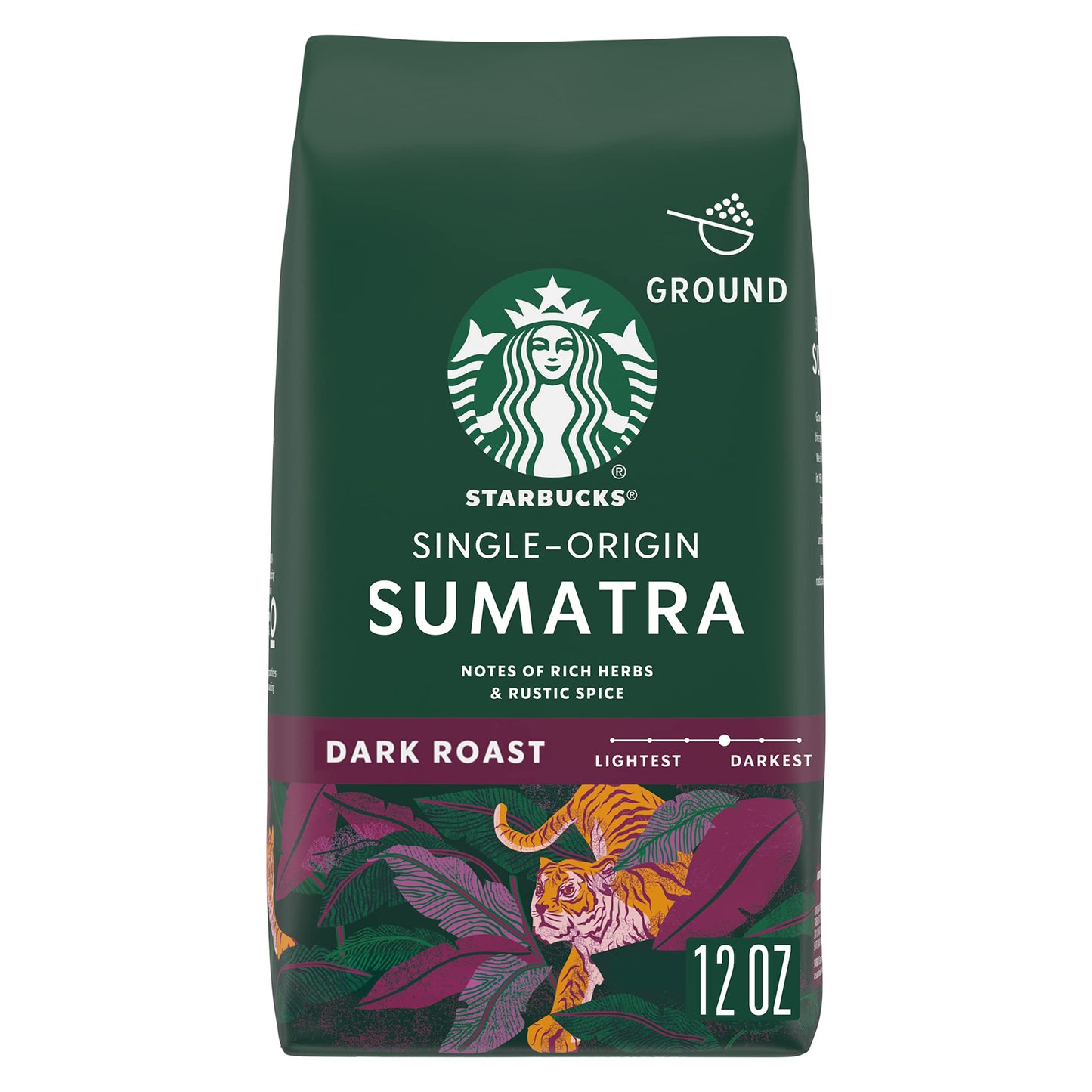 Starbucks Ground Coffee, Dark Roast, 100% Arabica, 12 oz Bag