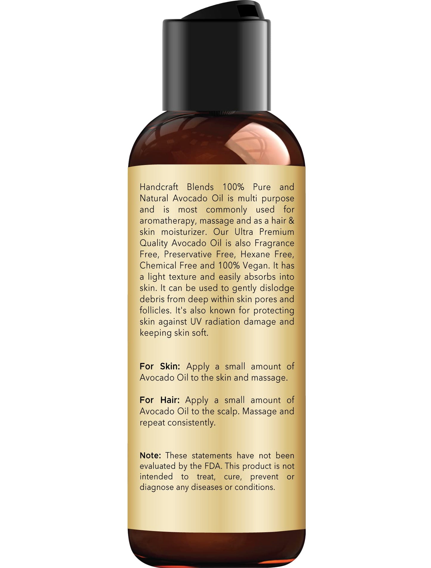 Handcraft Avocado Oil 4 Fl. Oz - 100% Pure And Natural - Hair Oil - Carrier Oil For Aromatherapy, Massage Oil, Body & Skin Moist