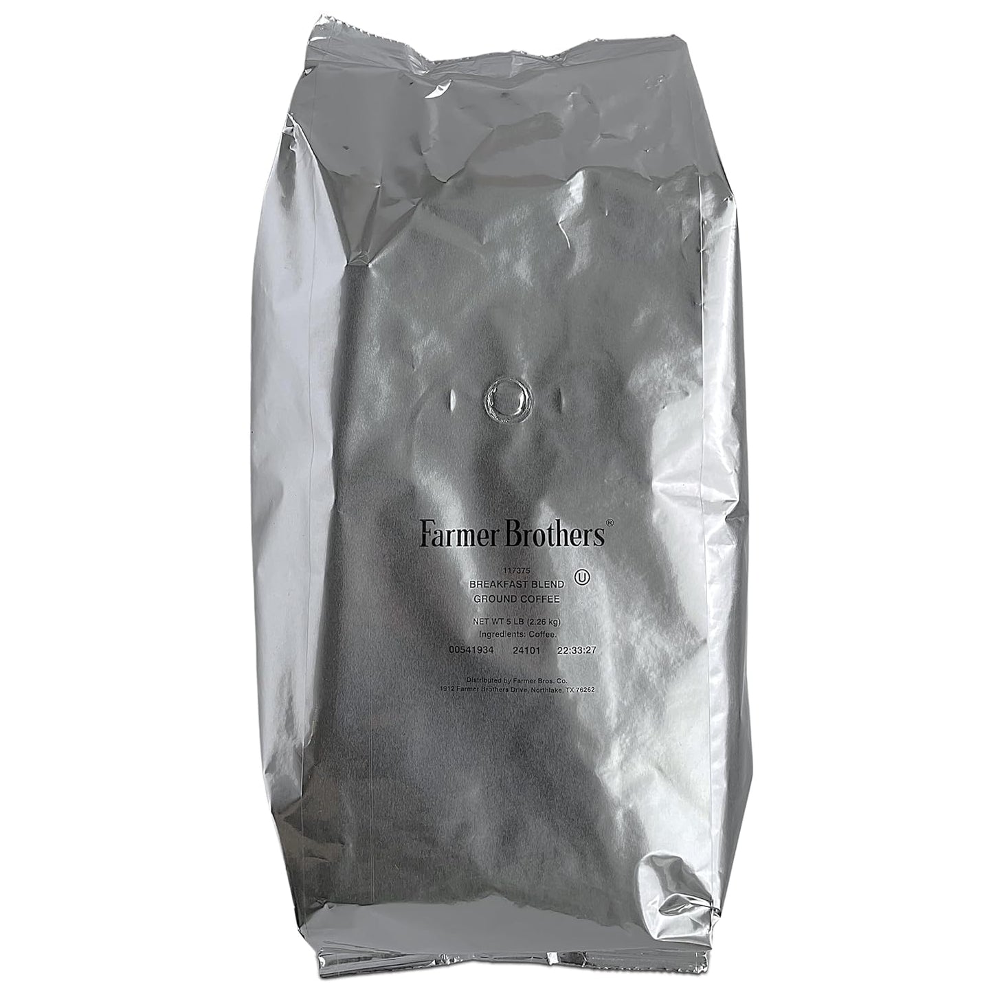 Farmer Brothers Ground Coffee 5Lb Breakfast Blend - Medium Roast  Smooth Flavor  Foodservice Coffee Supply  Bulk Coffee Bag With Nut & Chocolate Notes  Fresh Packaflavor Blendg With Degassing Valve