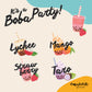 Thoughtfully Gourmet, Mini Boba Party Set, Makes 16 Tasting Portions Of Bubble Tea, Includes Mango, Taro, Strawberry &Lychee Fla