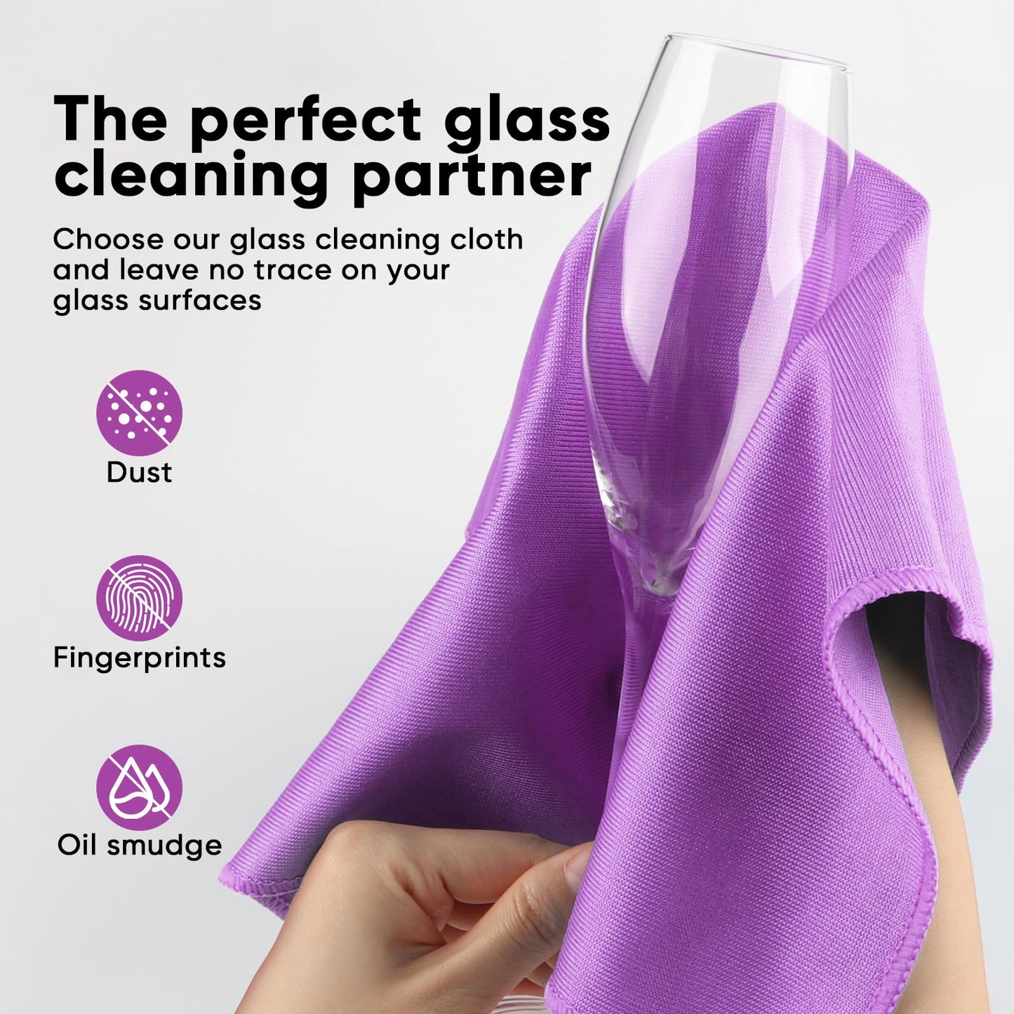 Homexcel Microfiber Glass Cleaning Cloths 6 Pk, Lint Free Streak Free, Reusable Microfiber Cleaning Cloth For Cleaning Windows,