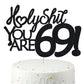Happy 69th Birthday Cake Topper 69 Birthday Cake Toppers-Black Glitter, Funny 69th Cake Topper for Men For Women, 69th birthday 