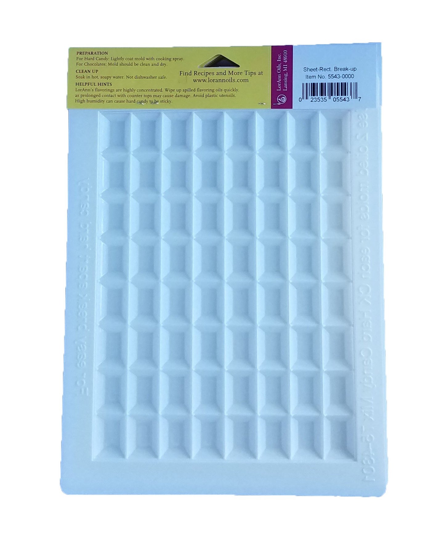 LorAnn Rectangle Breakup Sheet Mold (6-Pack)