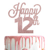 Lingteer Happy 12Th Birthday Cake Topper - Cheers To 12Th Birthday Twelve Years Old Birthday Party Cake Decorations Sign.