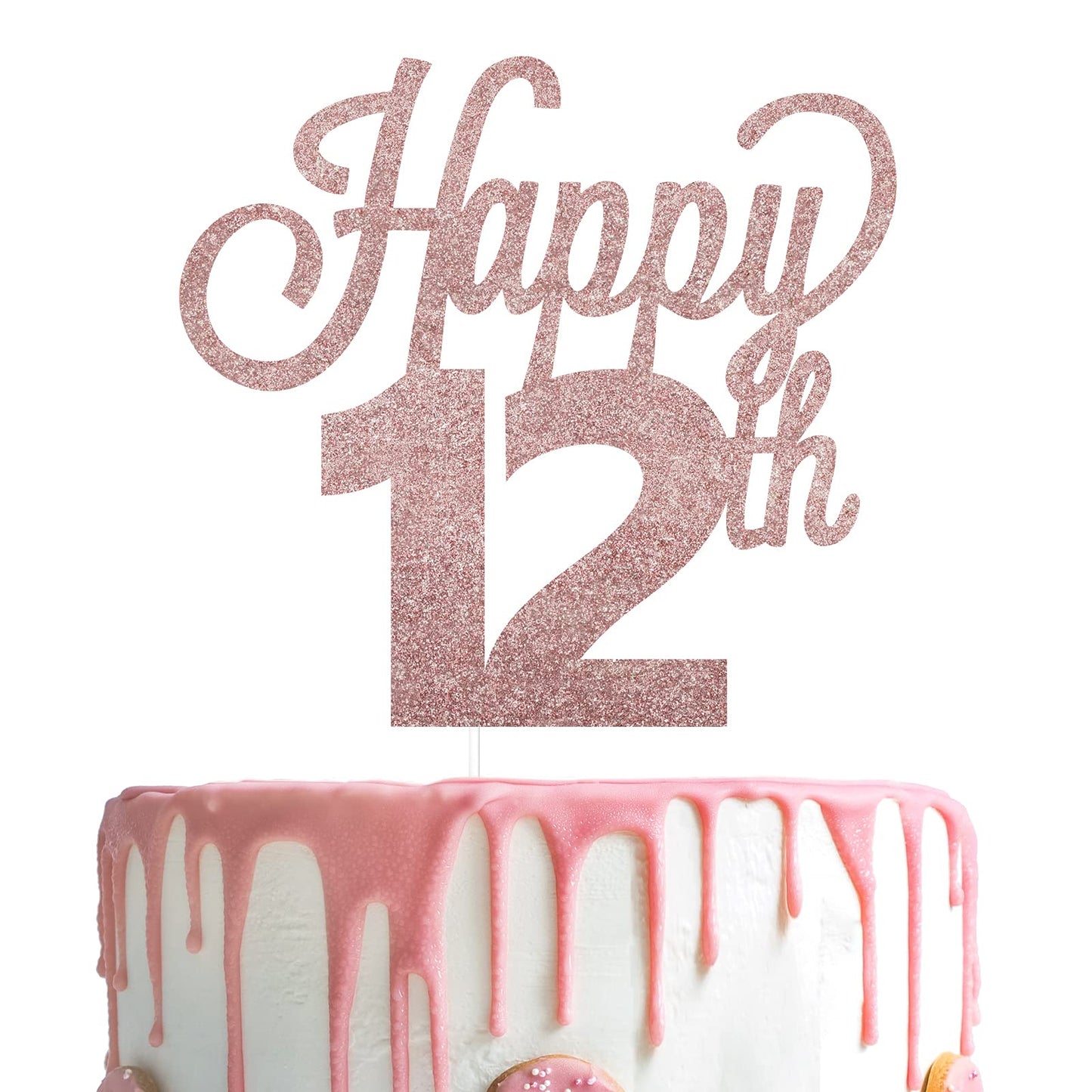 Lingteer Happy 12Th Birthday Cake Topper - Cheers To 12Th Birthday Twelve Years Old Birthday Party Cake Decorations Sign.