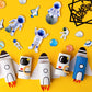 40Pcs Astronaut Space Cake Toppers Outer Space Astronaut Figurine Meteorite Planet Rocket Stars And Gold Silver Ball Space Theme
