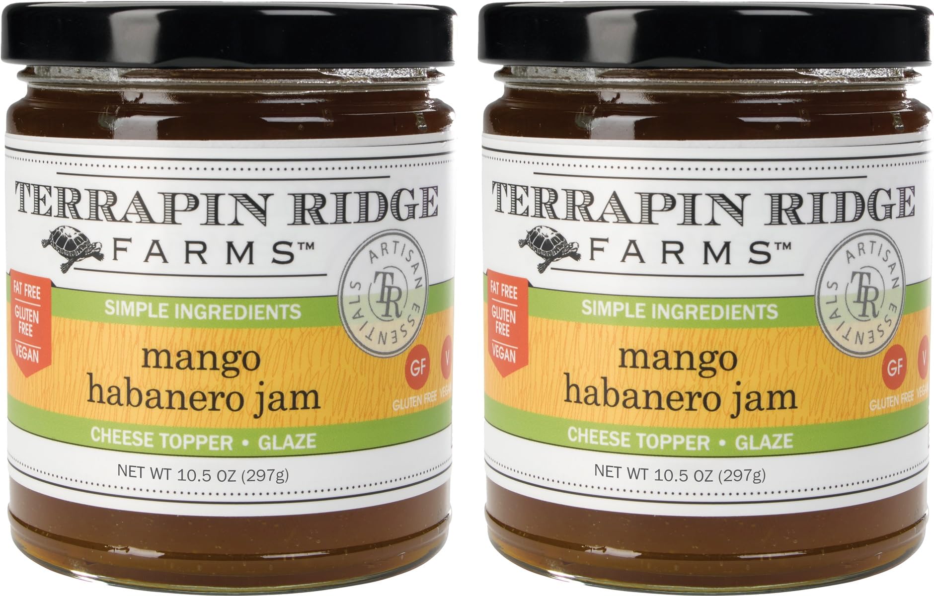 Terrapin Ridge Mango Habanero Jam - Sweet Mango & Fiery Habanero Blend - 10.5 oz Jar (Pack of 2)