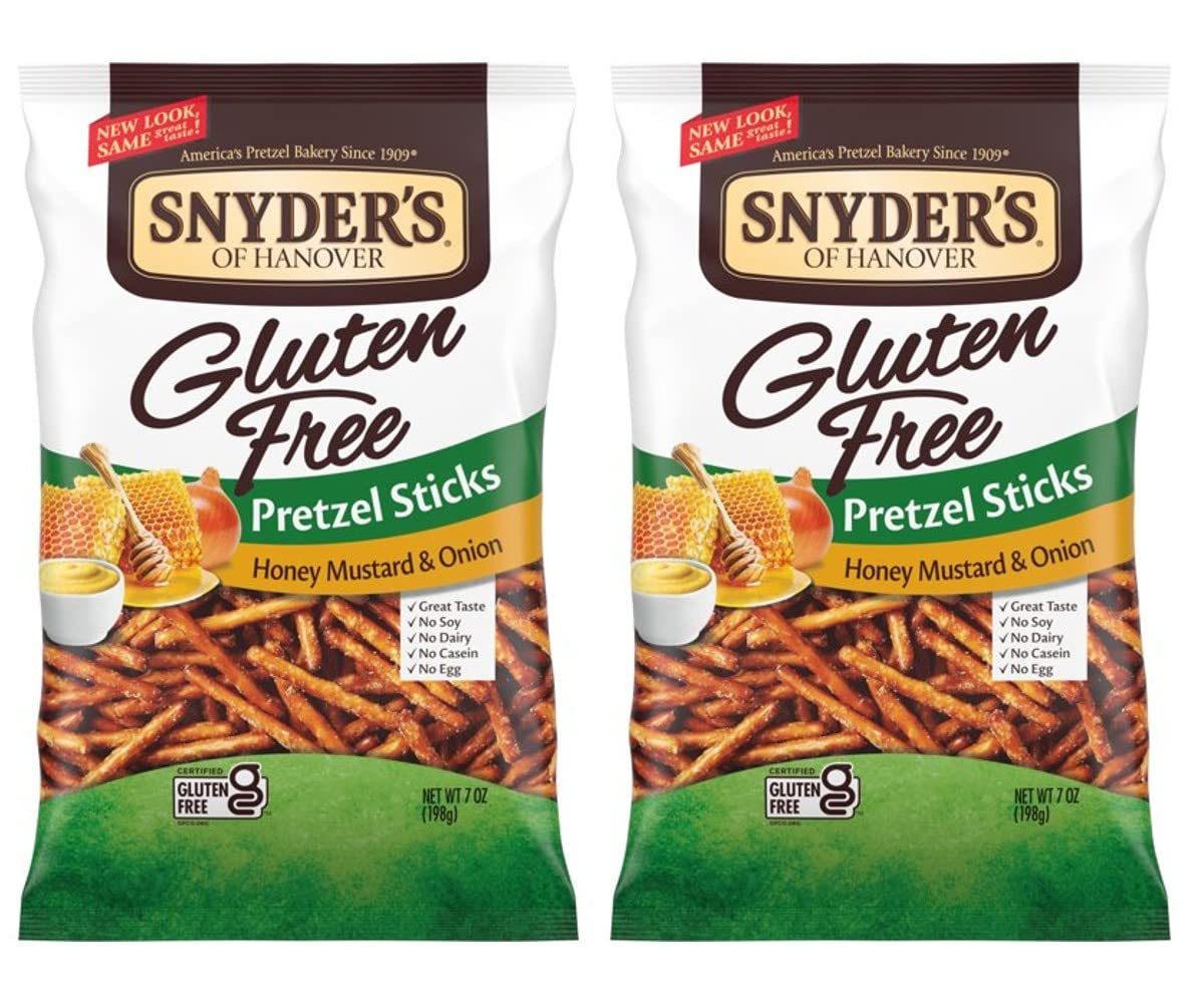 Snyders of Hanover Gluten Free Pretzel Sticks, Honey Mustard and Onion, 7 oz