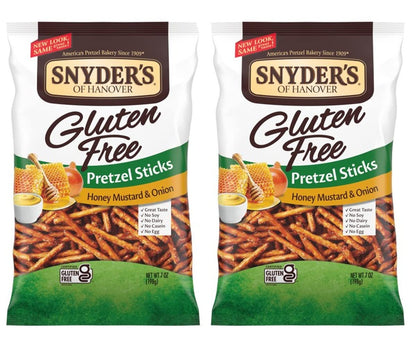 Snyders of Hanover Gluten Free Pretzel Sticks, Honey Mustard and Onion, 7 oz