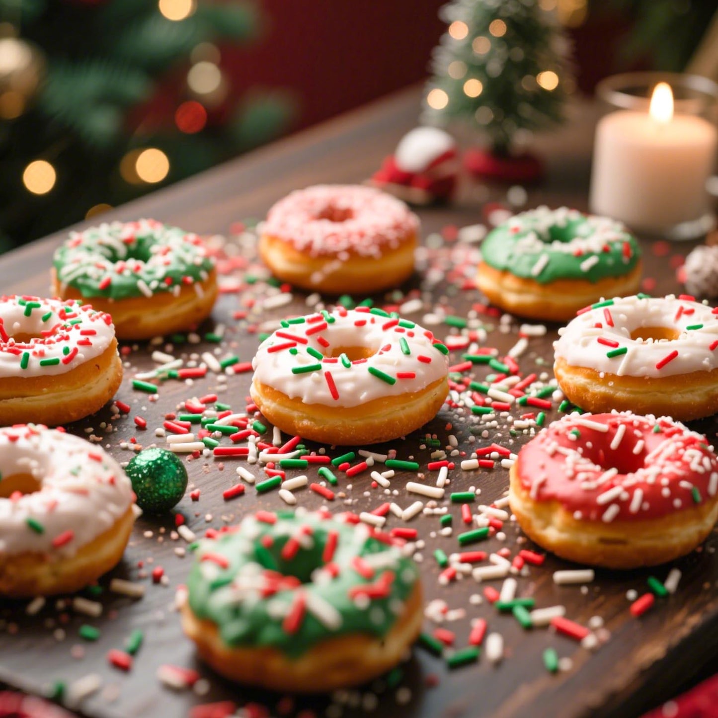 Twisweet Christmas Sprinkles, Edible Red Green White Sprinkles for Cake Decorating, Christmas Jimmies Sugar Sprinkle, Confetti B