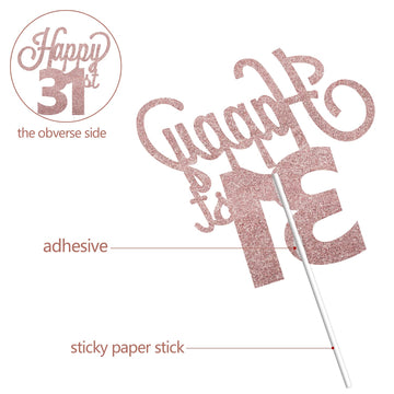 Lingteer Happy 31St Birthday Cake Topper - Cheers To 31St Birthday 31 Years Old Birthday Party Cake Decorations Sign.