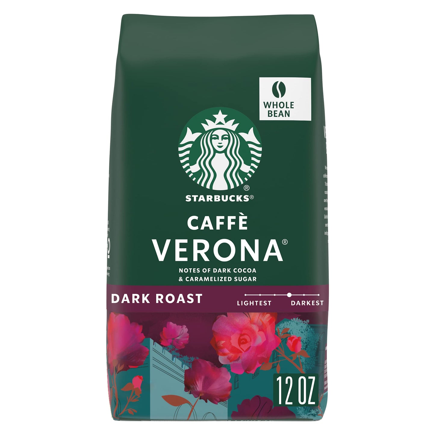 Starbucks Whole Bean Coffee, Dark Roast Coffee, Caff Verona, 100% Arabica, 1 Bag (12 Oz)