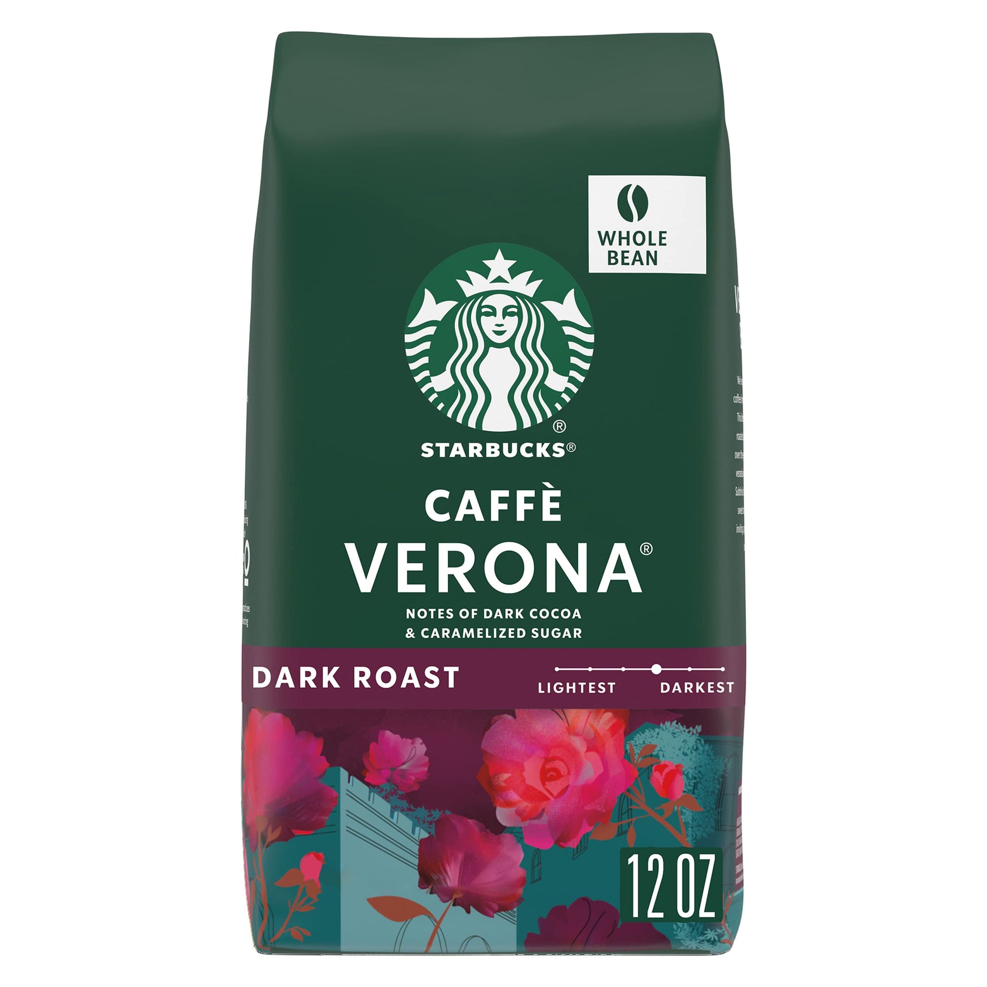 Starbucks Whole Bean Coffee, Dark Roast Coffee, Caff Verona, 100% Arabica, 1 Bag (12 Oz)