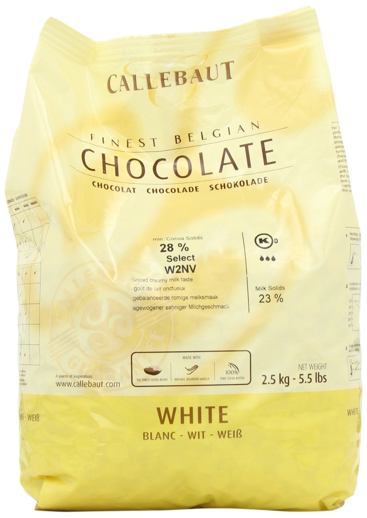 Callebaut - W2 White Chocolate Callets - 5.5 lb Bag