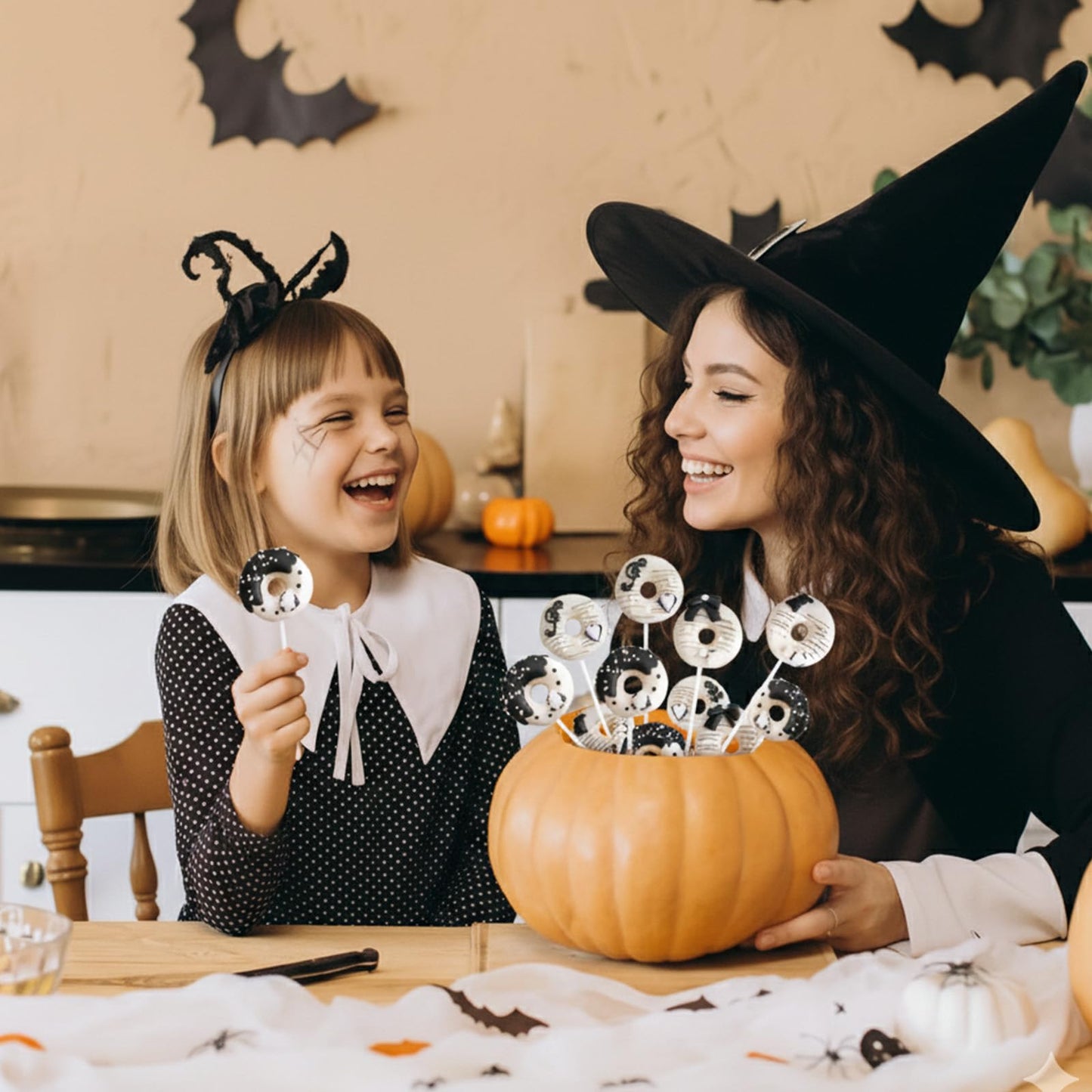 24 Ct Black White Donut Shaped Candy Lollipops Covered With Sprinkles, Individually Wrapped Lollipop Suckers Candy Bulk, Mixed Fruit Flavor, Artistically Crafted Lollipops Candys Gifts For Halloween